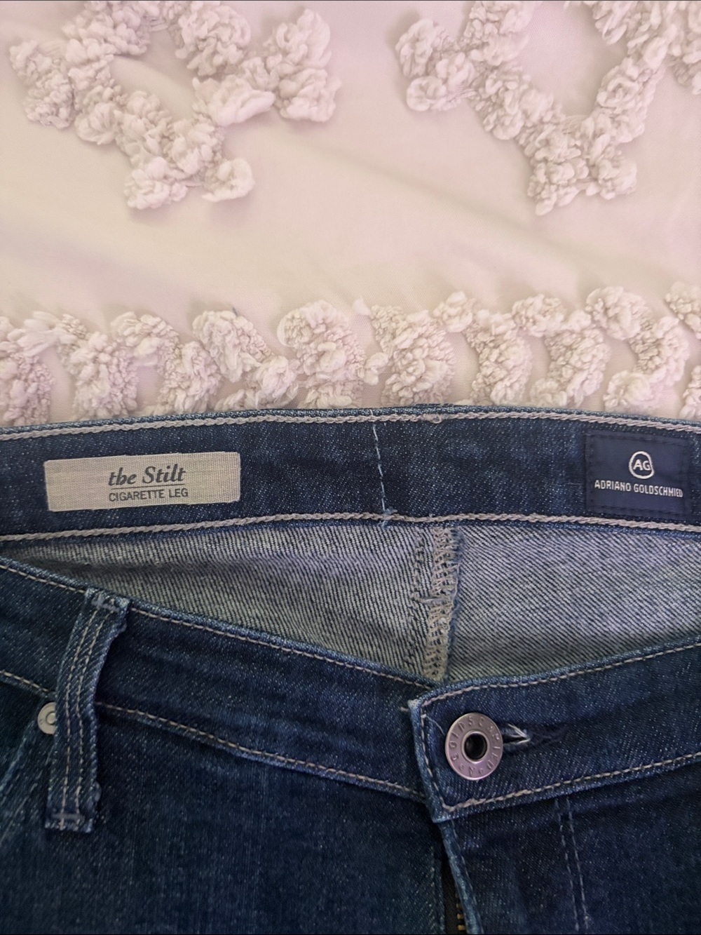 AG the Stilt Cigarette straight leg denim jeans size 32 - Picture 2 of 6
